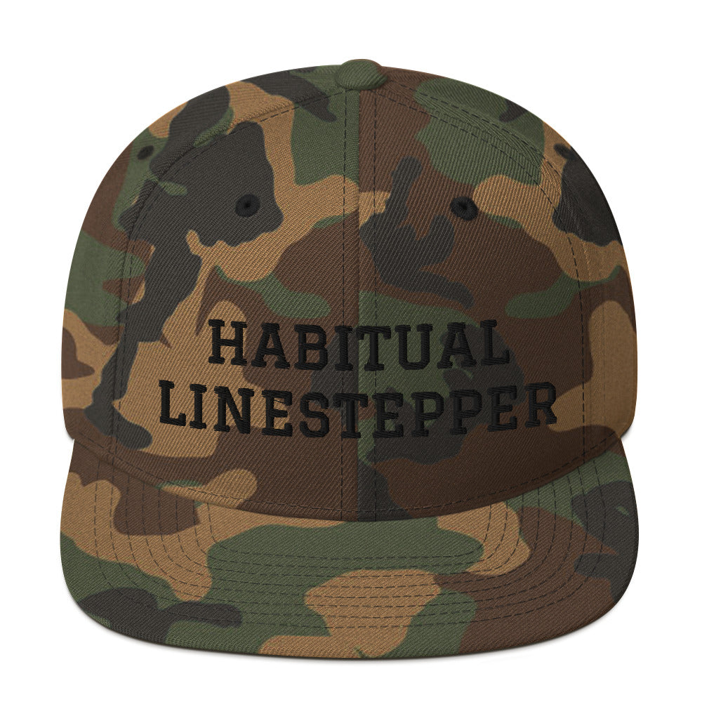 Habitual Linestepper Snapback Hat (Black Stitching)