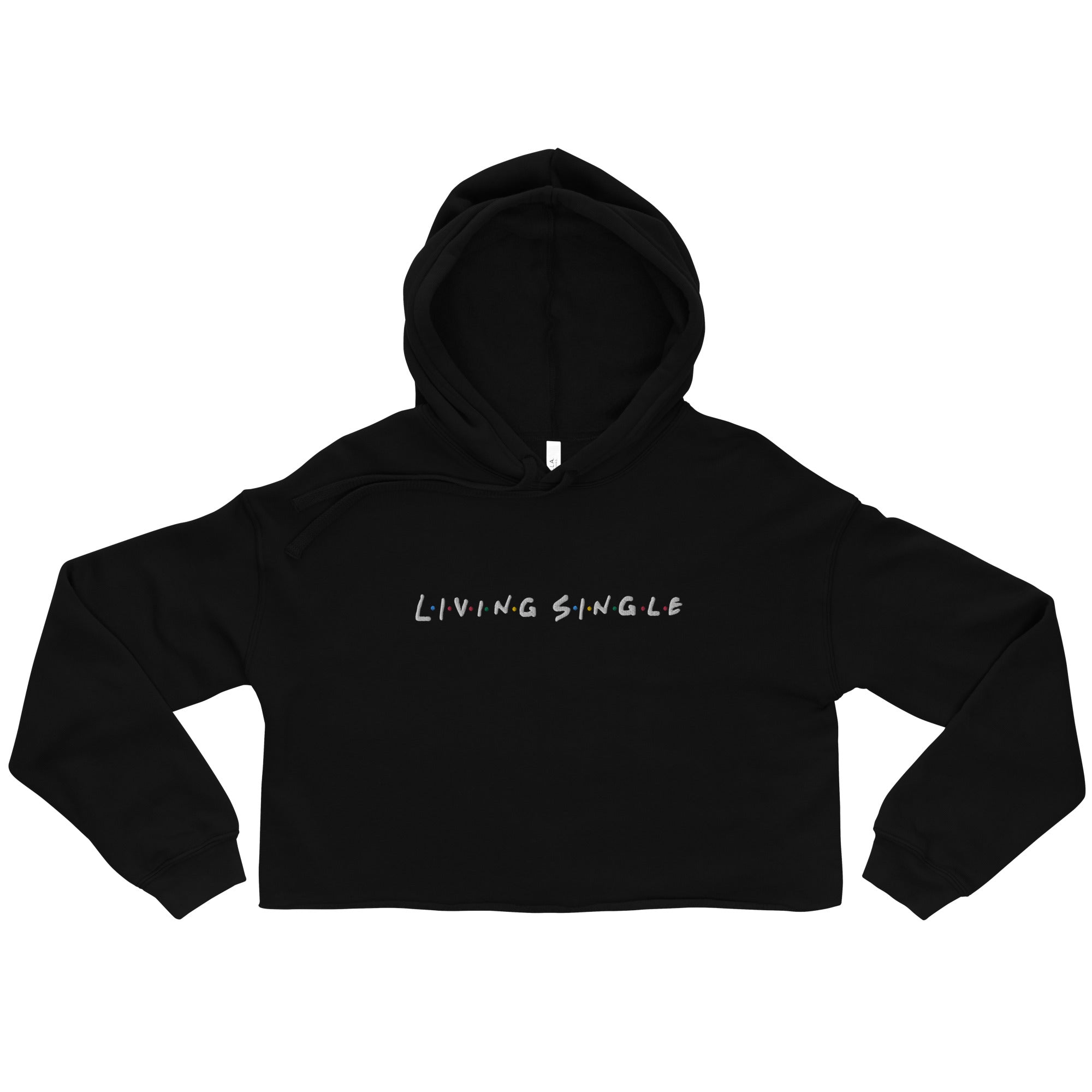 Living Single Embroidered Crop Hoodie