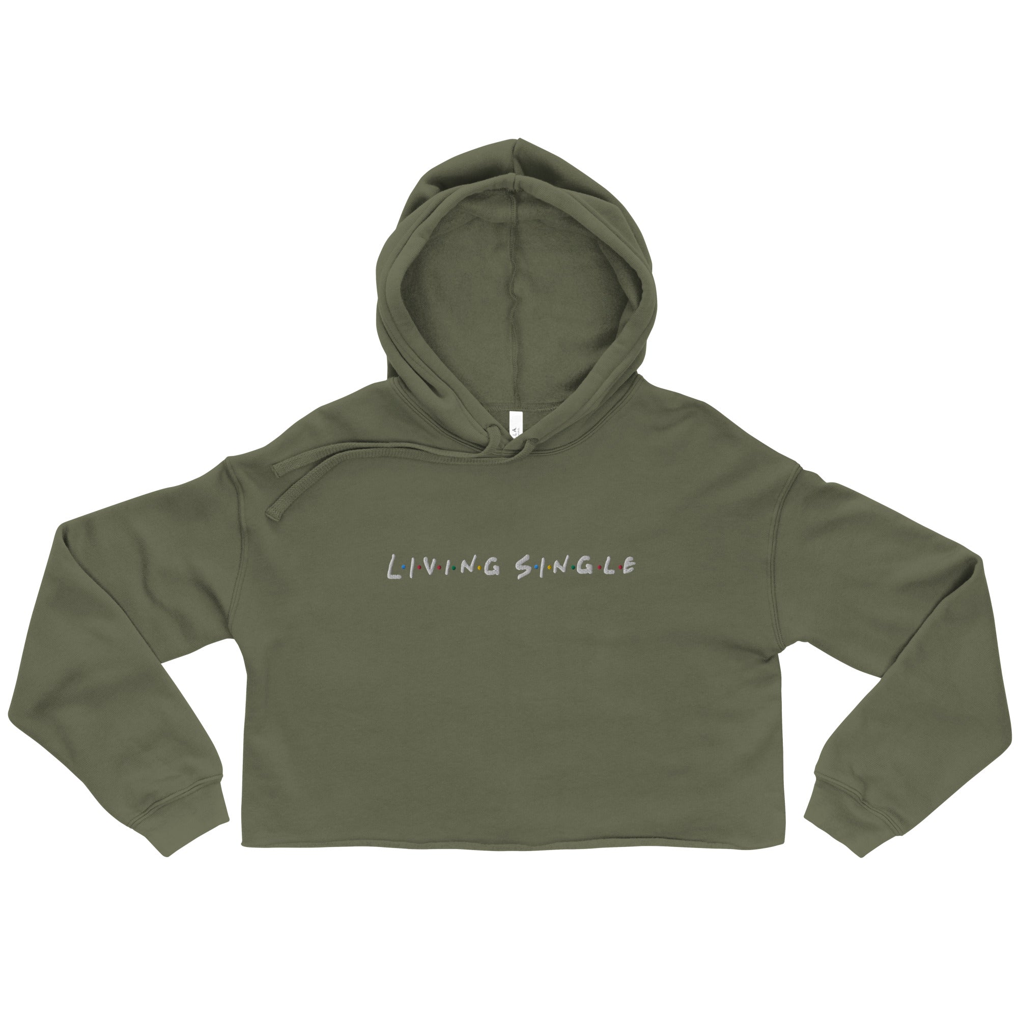 Living Single Embroidered Crop Hoodie