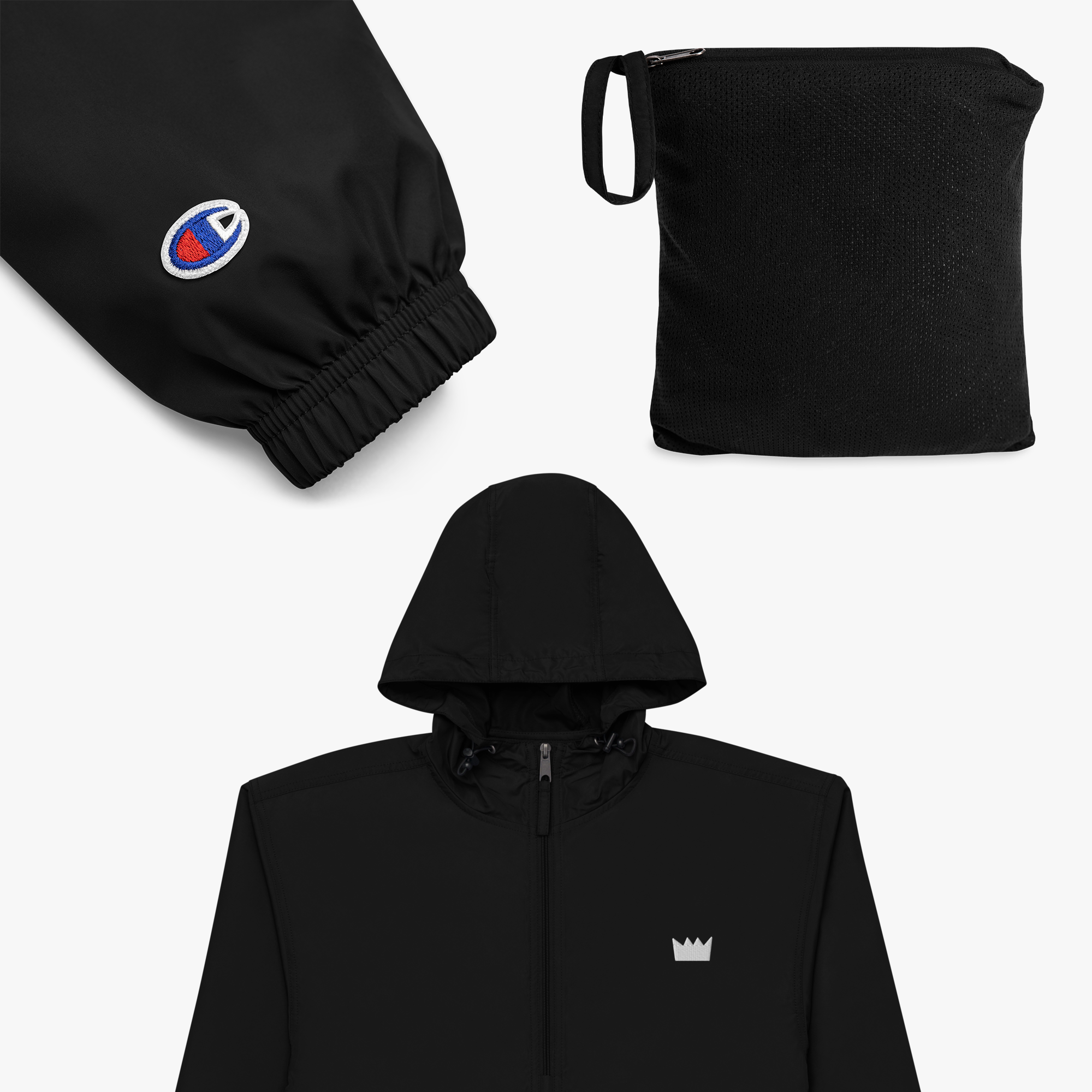 Crown Logo Embroidered Champion Packable Jacket